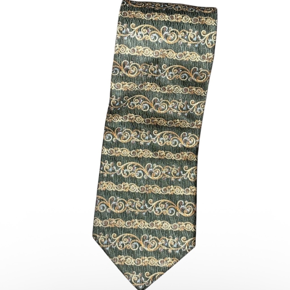 Vintage Charleston by Tie Rack 90s Silk Tie Baroque Abstract Retro Necktie‎
